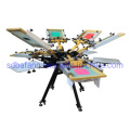 2019 Manual 6 Color 6 Station Rotary Carousel Multi Color T Shirt Screen Printing Printers